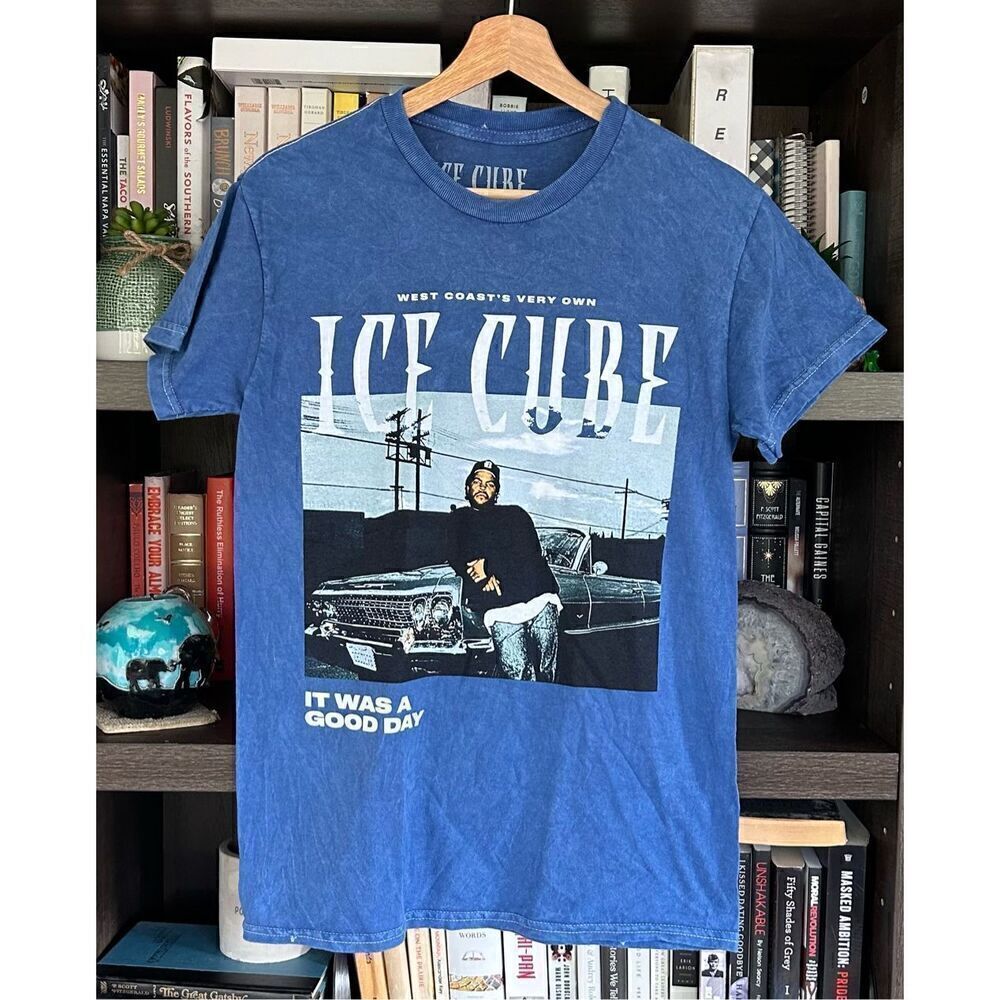 🐿️ NWOT Ice Cube Today Was A Good Day Mineral Blue Unisex Short Sleeve Tee Small